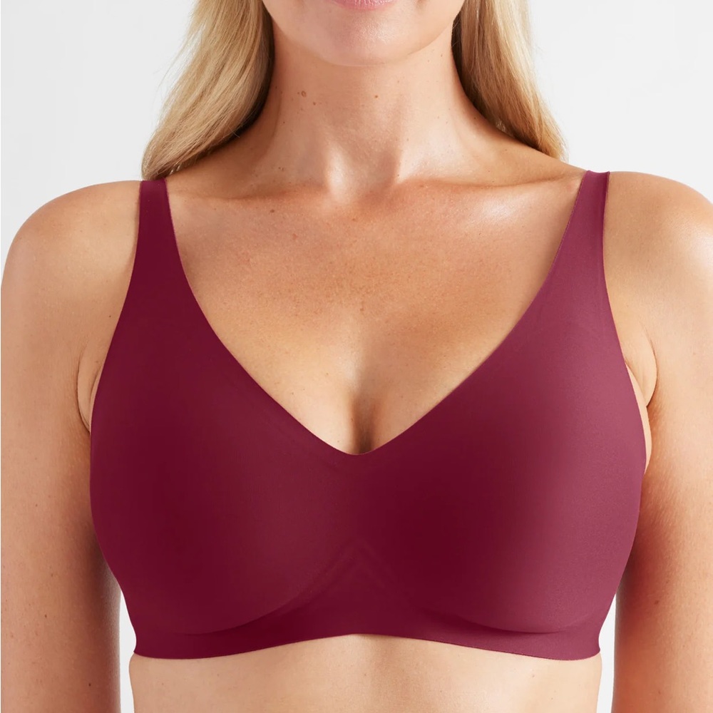 BNIB knix Revolution V-Neck Bra in Red Velvet, limited edition M+